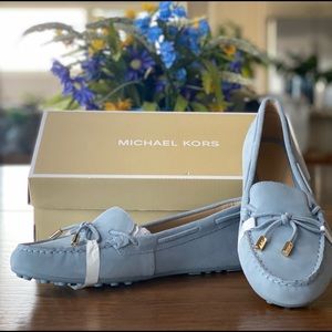 Michael Kors Daisy Moc Suede in Pale Blue